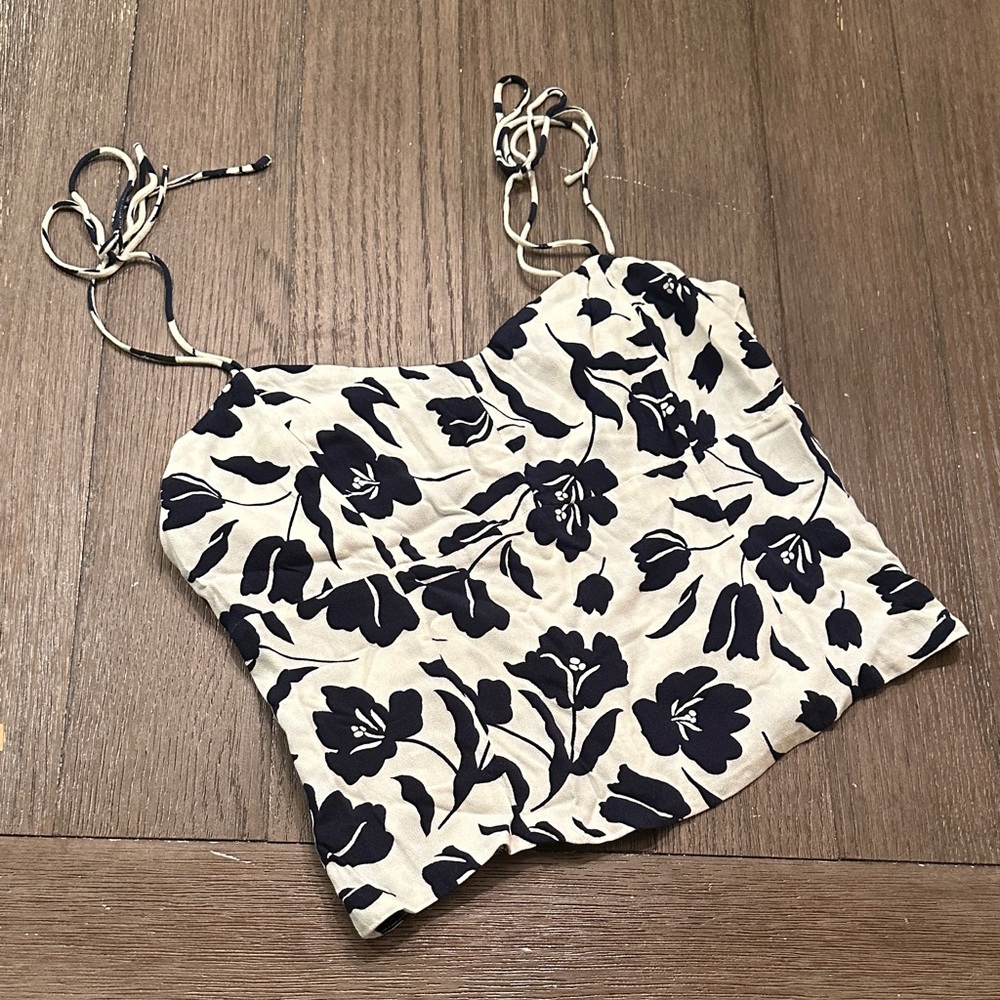Old Navy Navy and White Floral Camisole